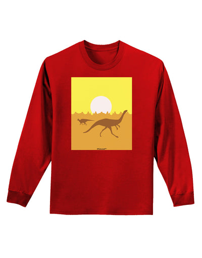 Jurassic Dinosaur Sunrise Adult Long Sleeve Dark T-Shirt by TooLoud-TooLoud-Red-Small-Davson Sales