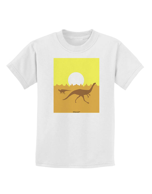 Jurassic Dinosaur Sunrise Childrens T-Shirt by TooLoud-Childrens T-Shirt-TooLoud-White-X-Small-Davson Sales
