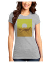 Jurassic Dinosaur Sunrise Juniors T-Shirt by TooLoud-Womens Juniors T-Shirt-TooLoud-Ash-Gray-Juniors Fitted X-Small-Davson Sales