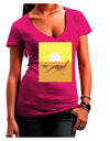 Jurassic Dinosaur Sunrise Juniors V-Neck Dark T-Shirt by TooLoud-Womens V-Neck T-Shirts-TooLoud-Hot-Pink-Juniors Fitted Small-Davson Sales