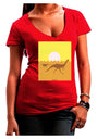 Jurassic Dinosaur Sunrise Juniors V-Neck Dark T-Shirt by TooLoud-Womens V-Neck T-Shirts-TooLoud-Red-Juniors Fitted Small-Davson Sales