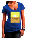 Jurassic Dinosaur Sunrise Juniors V-Neck Dark T-Shirt by TooLoud-Womens V-Neck T-Shirts-TooLoud-Royal-Blue-Juniors Fitted Small-Davson Sales