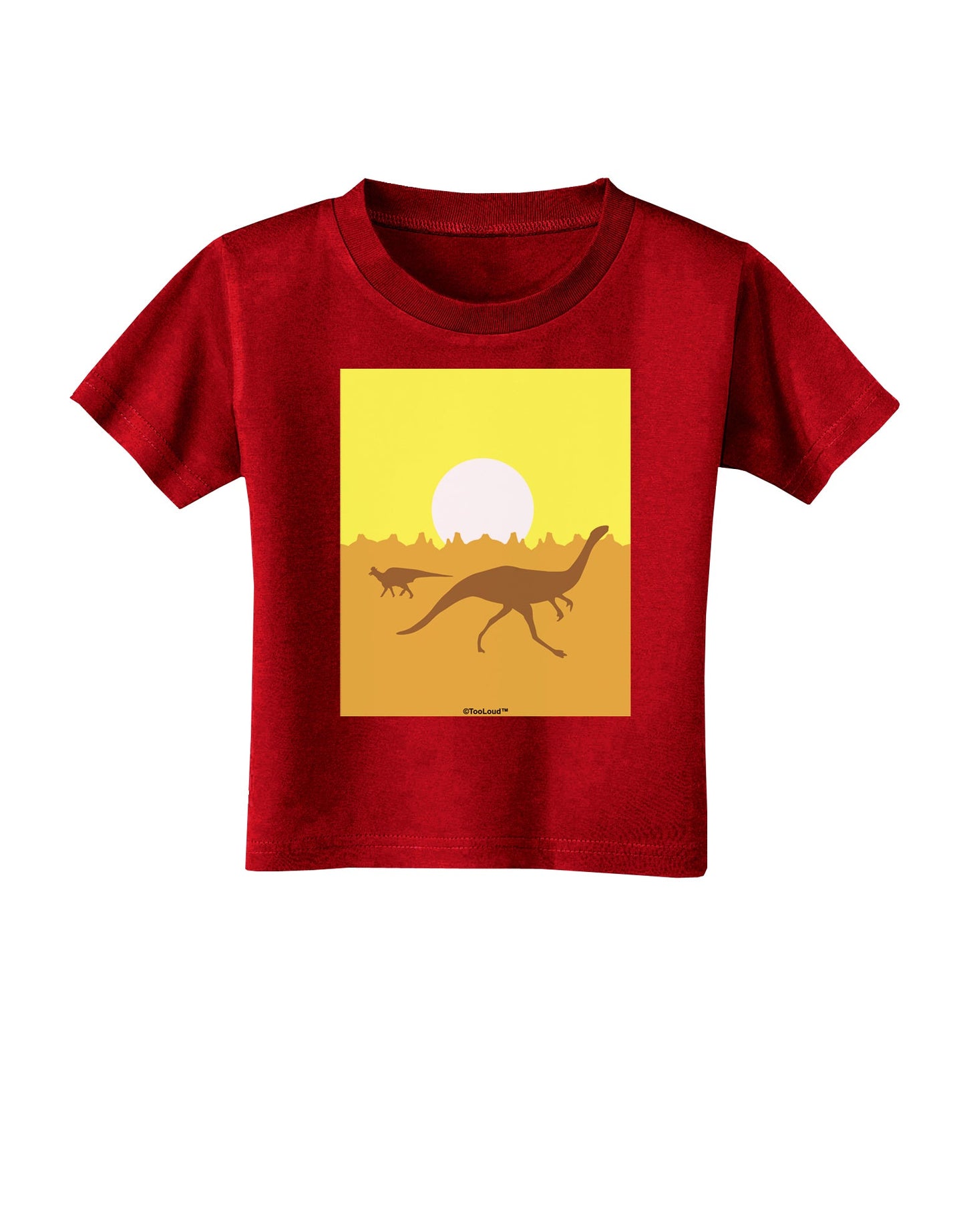 Jurassic Dinosaur Sunrise Toddler T-Shirt Dark by TooLoud-Toddler T-Shirt-TooLoud-Red-2T-Davson Sales