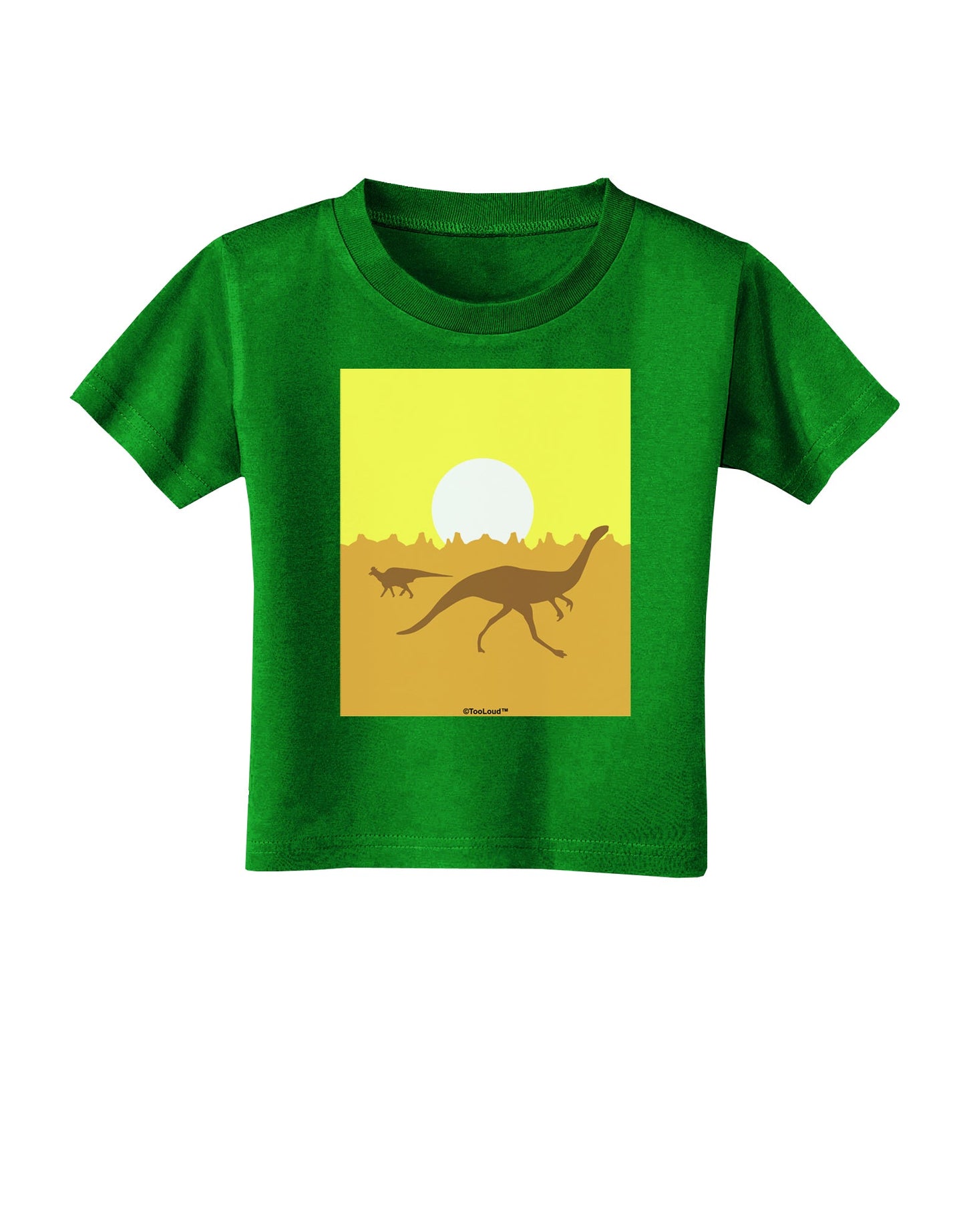 Jurassic Dinosaur Sunrise Toddler T-Shirt Dark by TooLoud-Toddler T-Shirt-TooLoud-Clover-Green-2T-Davson Sales
