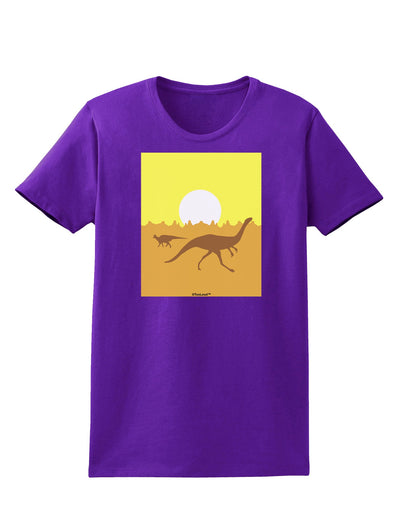 Jurassic Dinosaur Sunrise Womens Dark T-Shirt by TooLoud-Womens T-Shirt-TooLoud-Purple-X-Small-Davson Sales