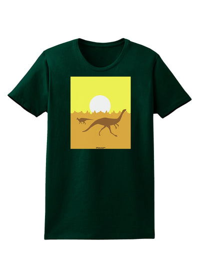 Jurassic Dinosaur Sunrise Womens Dark T-Shirt by TooLoud-Womens T-Shirt-TooLoud-Forest-Green-Small-Davson Sales