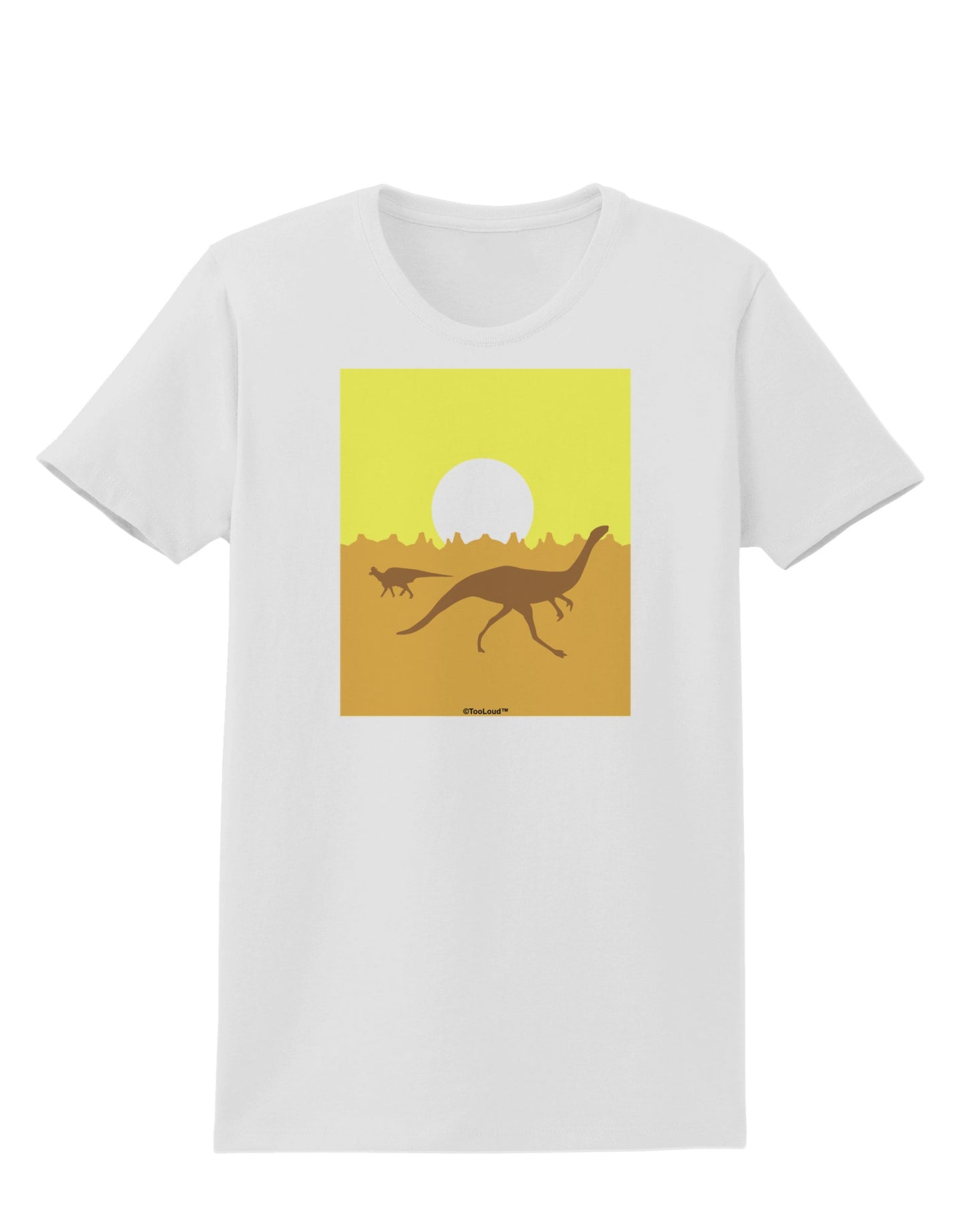 Jurassic Dinosaur Sunrise Womens T-Shirt by TooLoud-Womens T-Shirt-TooLoud-White-X-Small-Davson Sales