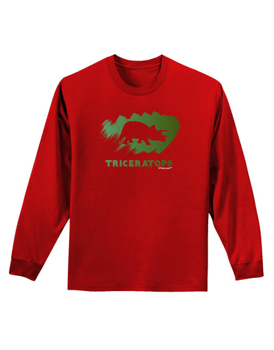 Jurassic Triceratops Design Adult Long Sleeve Dark T-Shirt by TooLoud-TooLoud-Red-Small-Davson Sales