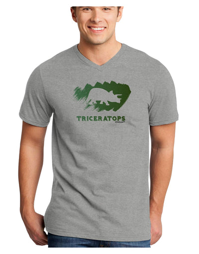 Jurassic Triceratops Design Adult V-Neck T-shirt by TooLoud-Mens V-Neck T-Shirt-TooLoud-HeatherGray-Small-Davson Sales