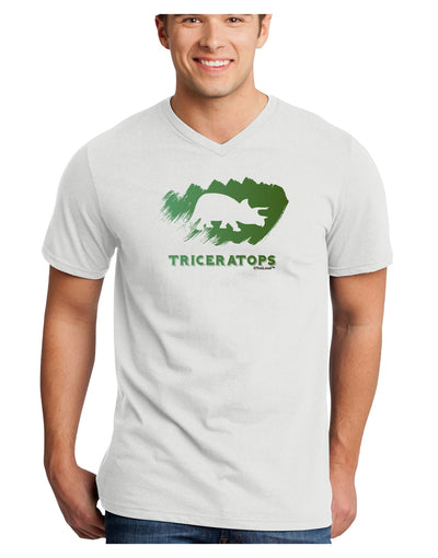 Jurassic Triceratops Design Adult V-Neck T-shirt by TooLoud-Mens V-Neck T-Shirt-TooLoud-White-Small-Davson Sales