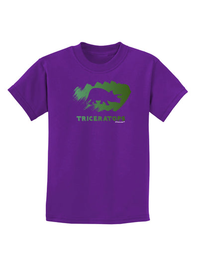 Jurassic Triceratops Design Childrens Dark T-Shirt by TooLoud-Childrens T-Shirt-TooLoud-Purple-X-Small-Davson Sales