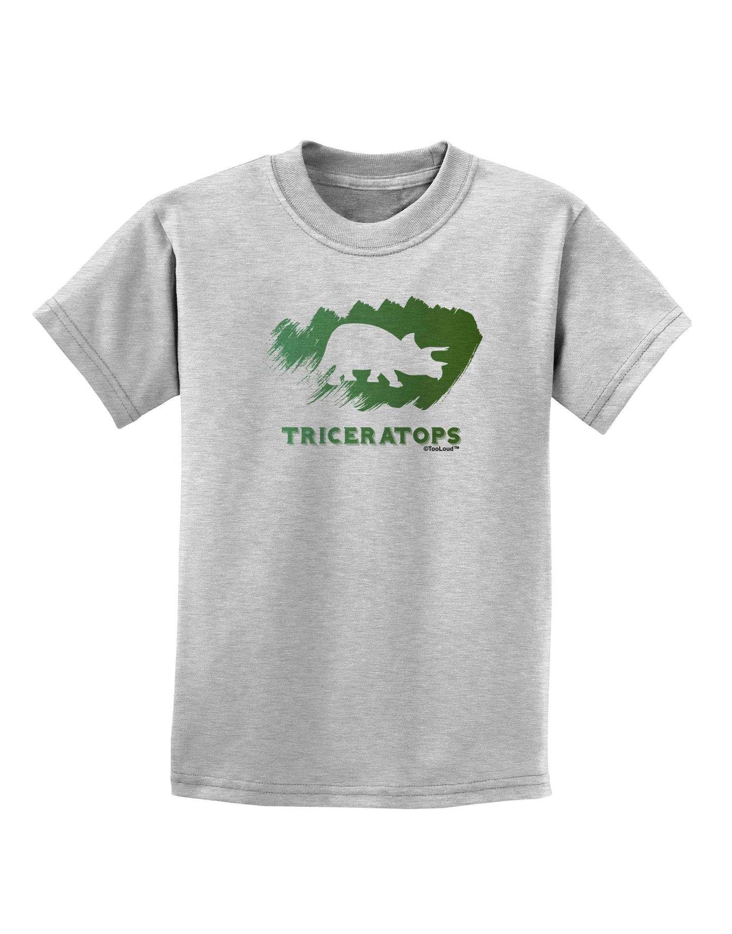 Jurassic Triceratops Design Childrens T-Shirt by TooLoud-Childrens T-Shirt-TooLoud-AshGray-X-Small-Davson Sales
