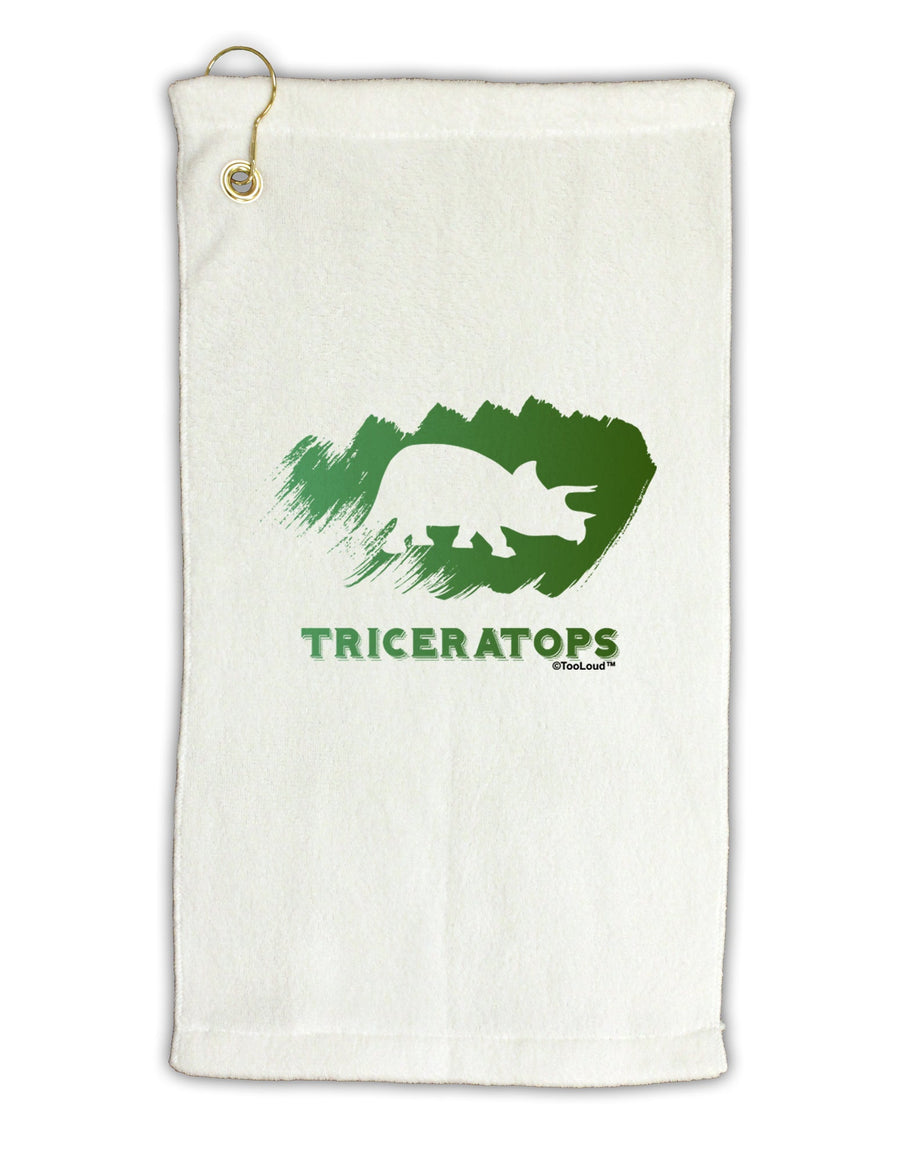 Jurassic Triceratops Design Micro Terry Gromet Golf Towel 16 x 25 inch by TooLoud-Golf Towel-TooLoud-White-Davson Sales