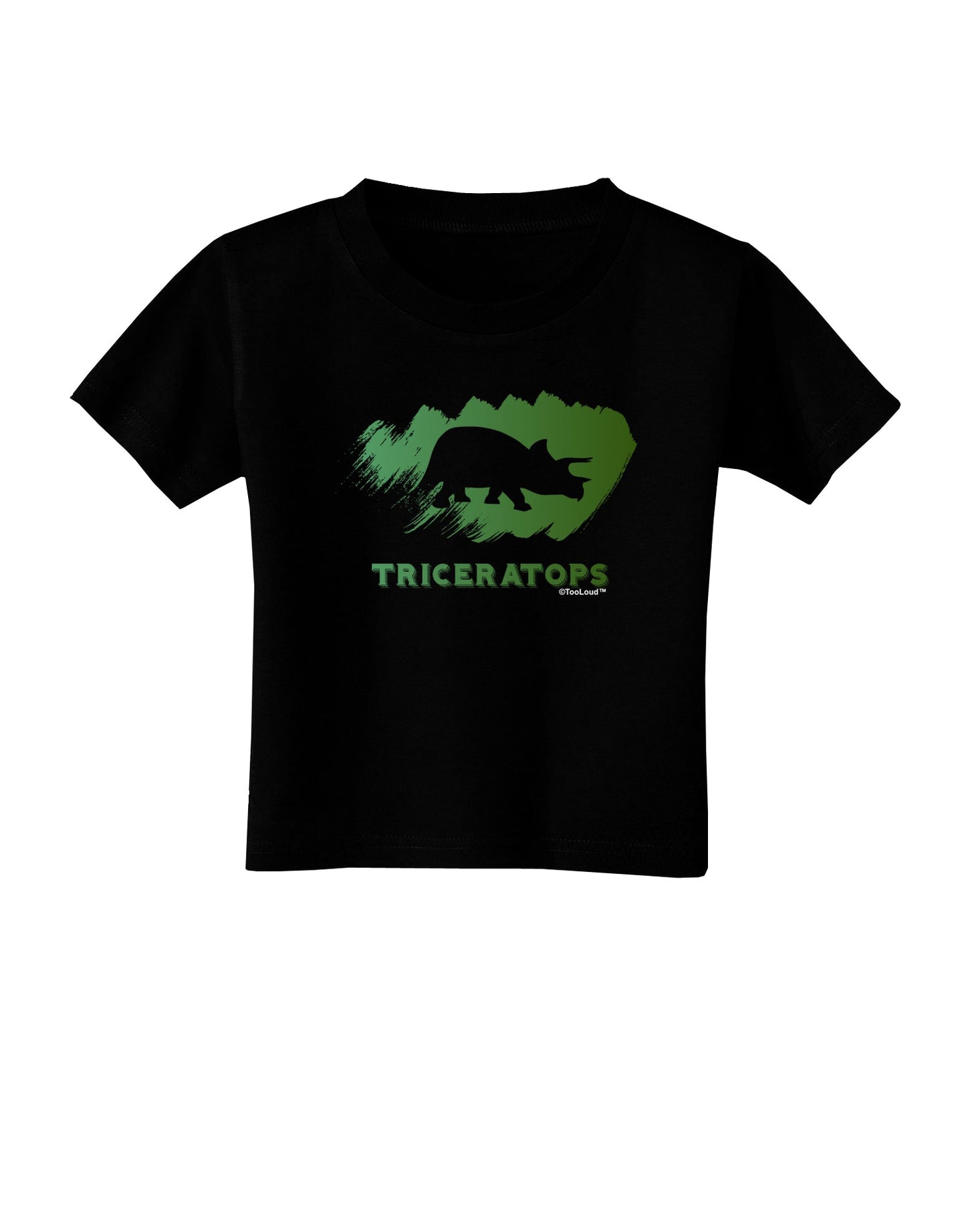 Jurassic Triceratops Design Toddler T-Shirt Dark by TooLoud-Toddler T-Shirt-TooLoud-Black-2T-Davson Sales