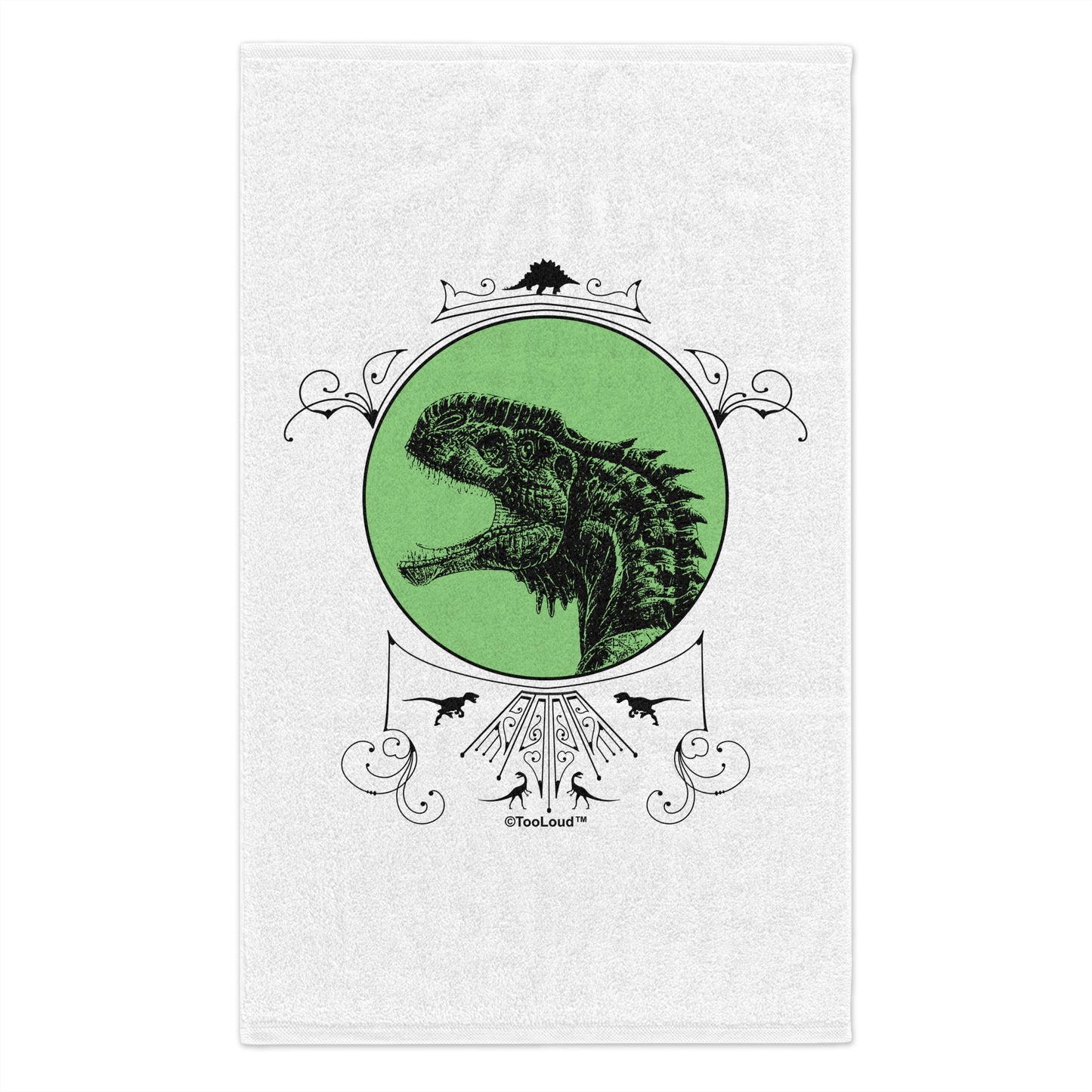 Jurassic Dinosaur Face 11"x18" Dish Fingertip Towel by TooLoud