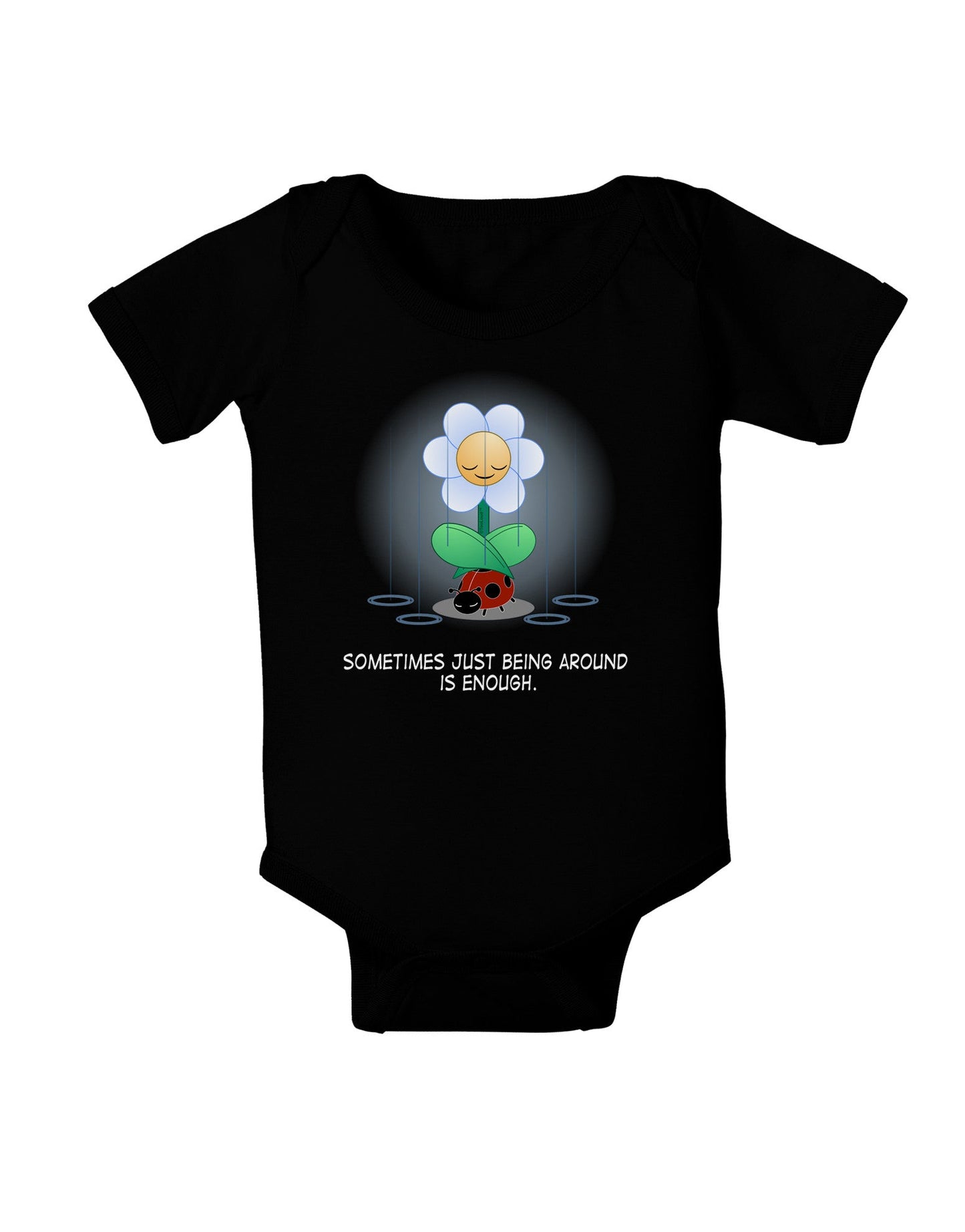 Just Being Around - Inspirational Words Baby Romper Bodysuit Dark-Baby Romper-TooLoud-Black-06-Months-Davson Sales