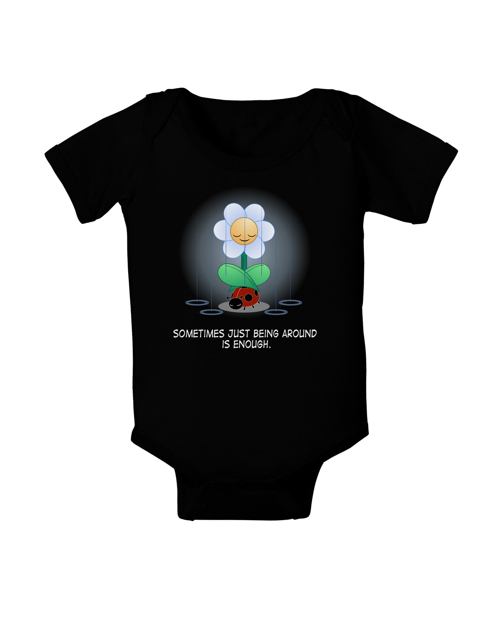 Just Being Around - Inspirational Words Baby Romper Bodysuit Dark-Baby Romper-TooLoud-Black-06-Months-Davson Sales