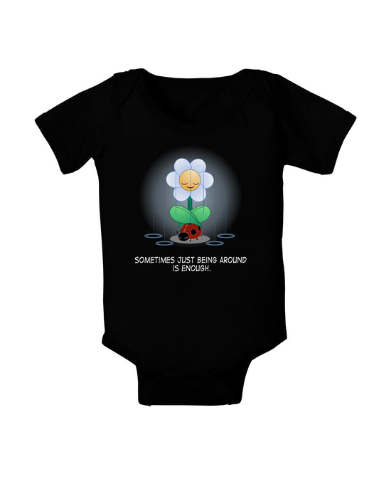 Just Being Around - Inspirational Words Baby Romper Bodysuit Dark-Baby Romper-TooLoud-Black-06-Months-Davson Sales