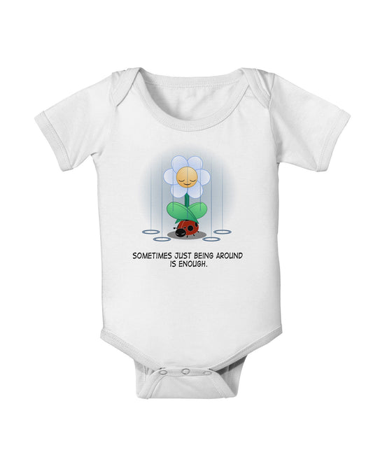 Just Being Around - Inspirational Words Baby Romper Bodysuit-Baby Romper-TooLoud-White-06-Months-Davson Sales