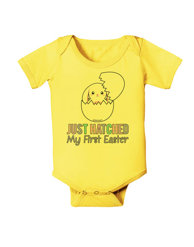 Just Hatched - My First Easter Baby Romper Bodysuit by TooLoud-Baby Romper-TooLoud-Yellow-06-Months-Davson Sales