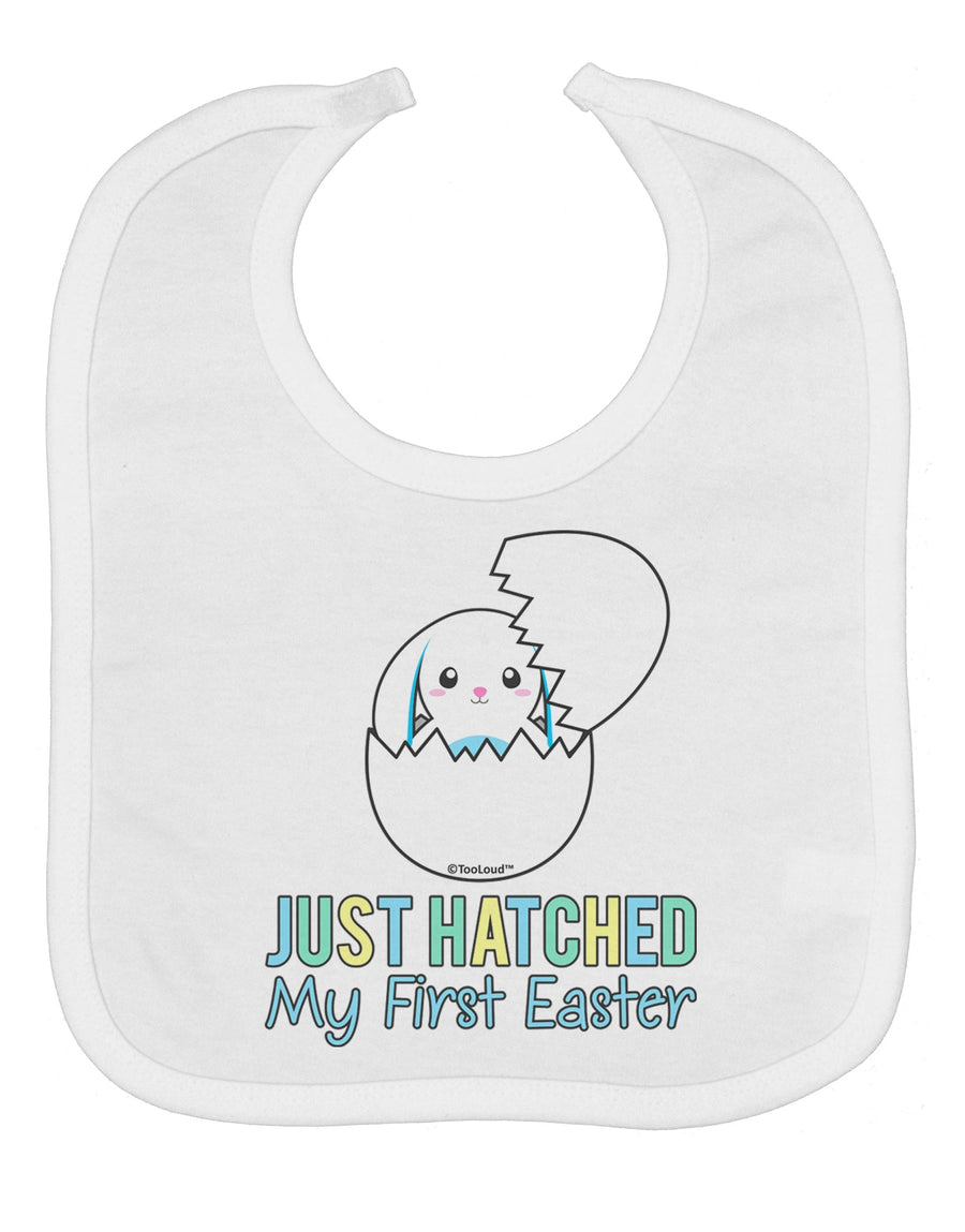 Just Hatched - My First Easter - Blue Baby Bib by TooLoud