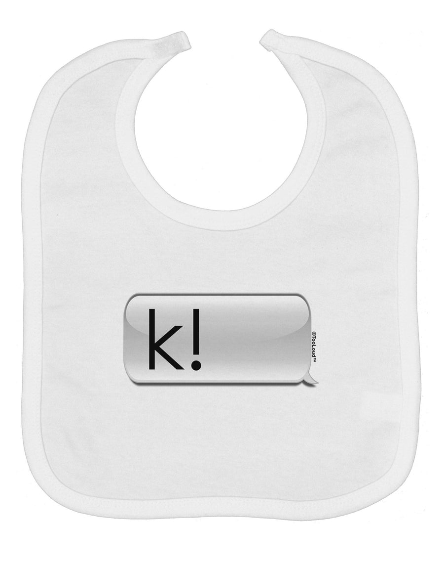 K Text Bubble Baby Bib