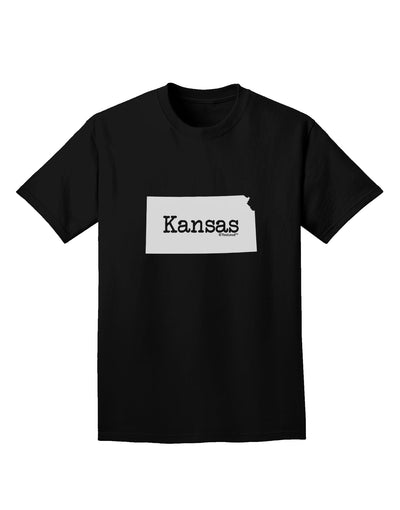 Kansas - United States Shape Adult Dark T-Shirt by TooLoud-Mens T-Shirt-TooLoud-Black-Small-Davson Sales