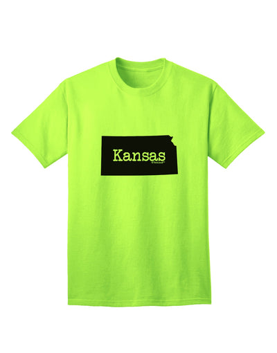 Kansas - United States Shape Adult T-Shirt by TooLoud: A Stylish Representation of Kansas for Discerning Shoppers-Mens T-shirts-TooLoud-Neon-Green-Small-Davson Sales