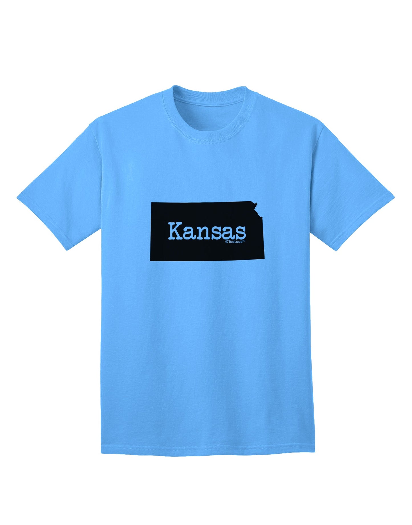 Kansas - United States Shape Adult T-Shirt by TooLoud: A Stylish Representation of Kansas for Discerning Shoppers-Mens T-shirts-TooLoud-Aquatic-Blue-Small-Davson Sales