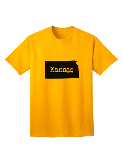 Kansas - United States Shape Adult T-Shirt by TooLoud: A Stylish Representation of Kansas for Discerning Shoppers-Mens T-shirts-TooLoud-Gold-Small-Davson Sales