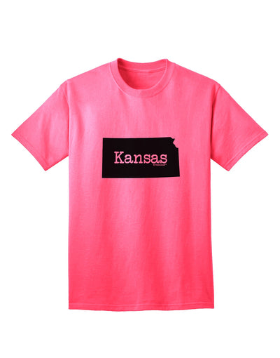 Kansas - United States Shape Adult T-Shirt by TooLoud: A Stylish Representation of Kansas for Discerning Shoppers-Mens T-shirts-TooLoud-Neon-Pink-Small-Davson Sales