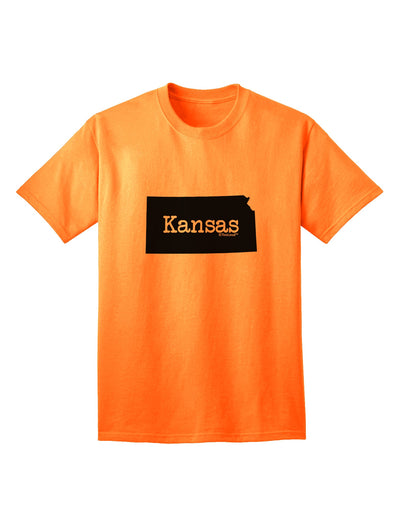 Kansas - United States Shape Adult T-Shirt by TooLoud: A Stylish Representation of Kansas for Discerning Shoppers-Mens T-shirts-TooLoud-Neon-Orange-Small-Davson Sales