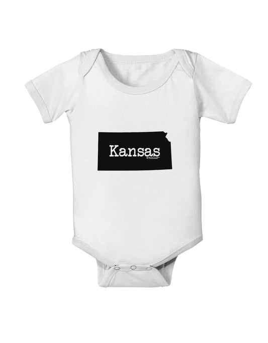 Kansas - United States Shape Baby Romper Bodysuit by TooLoud-Baby Romper-TooLoud-White-06-Months-Davson Sales