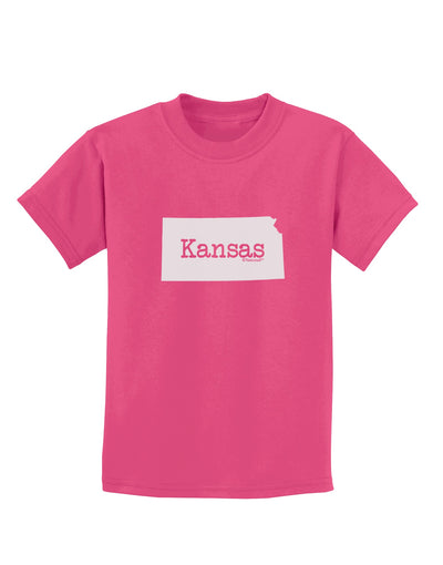 Kansas - United States Shape Childrens Dark T-Shirt by TooLoud-Childrens T-Shirt-TooLoud-Sangria-X-Small-Davson Sales