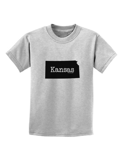 Kansas - United States Shape Childrens T-Shirt by TooLoud-Childrens T-Shirt-TooLoud-AshGray-X-Small-Davson Sales