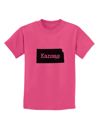 Kansas - United States Shape Childrens T-Shirt by TooLoud-Childrens T-Shirt-TooLoud-Sangria-X-Small-Davson Sales