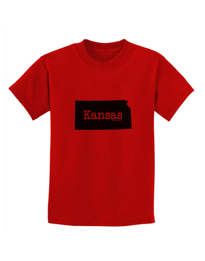 Kansas - United States Shape Childrens T-Shirt by TooLoud-Childrens T-Shirt-TooLoud-Red-X-Small-Davson Sales