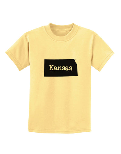 Kansas - United States Shape Childrens T-Shirt by TooLoud-Childrens T-Shirt-TooLoud-Daffodil-Yellow-X-Small-Davson Sales