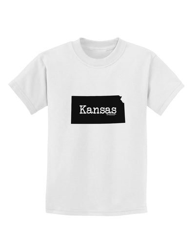 Kansas - United States Shape Childrens T-Shirt by TooLoud-Childrens T-Shirt-TooLoud-White-X-Small-Davson Sales