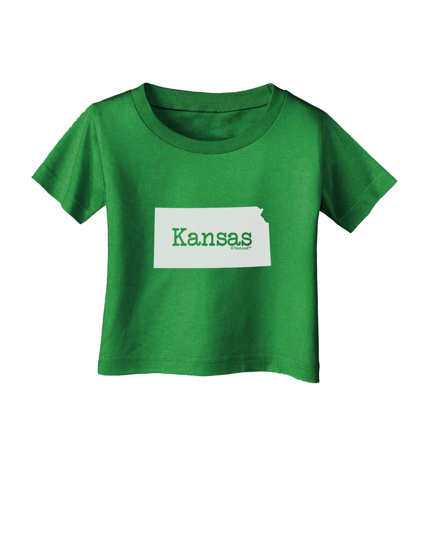 Kansas - United States Shape Infant T-Shirt Dark by TooLoud-Infant T-Shirt-TooLoud-Clover-Green-06-Months-Davson Sales