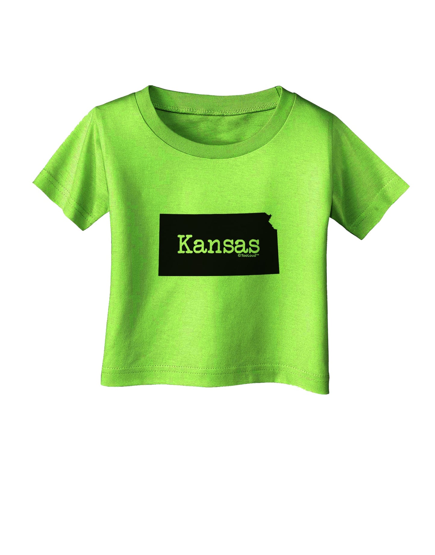 Kansas - United States Shape Infant T-Shirt by TooLoud-Infant T-Shirt-TooLoud-Lime-Green-06-Months-Davson Sales