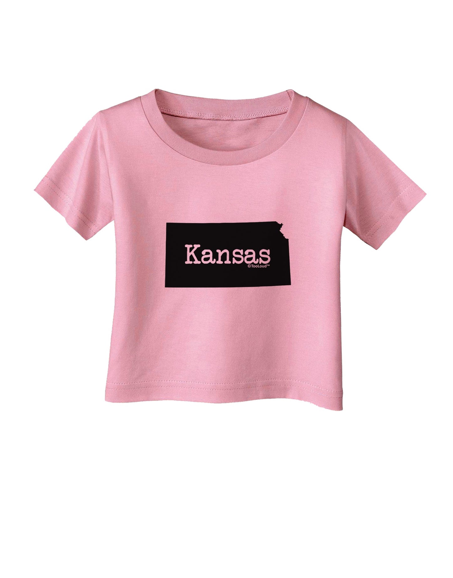Kansas - United States Shape Infant T-Shirt by TooLoud-Infant T-Shirt-TooLoud-Candy-Pink-06-Months-Davson Sales