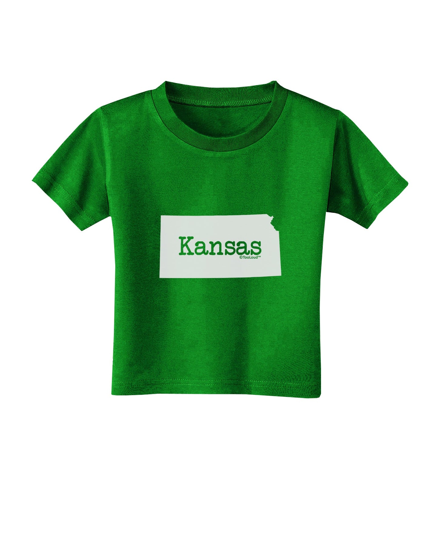 Kansas - United States Shape Toddler T-Shirt Dark by TooLoud-Toddler T-Shirt-TooLoud-Clover-Green-2T-Davson Sales