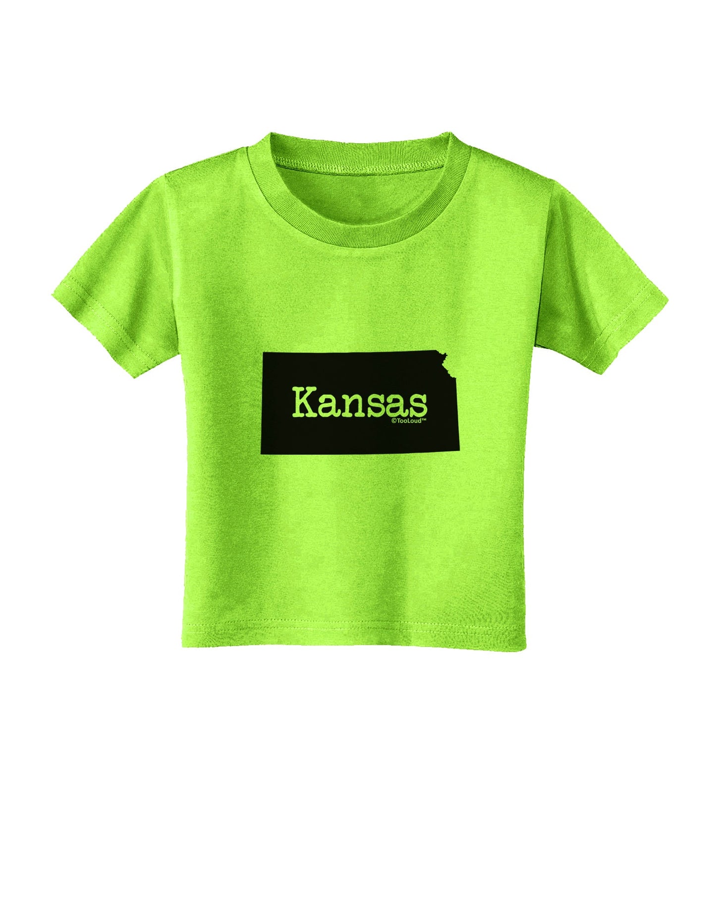 Kansas - United States Shape Toddler T-Shirt by TooLoud-Toddler T-Shirt-TooLoud-Lime-Green-2T-Davson Sales