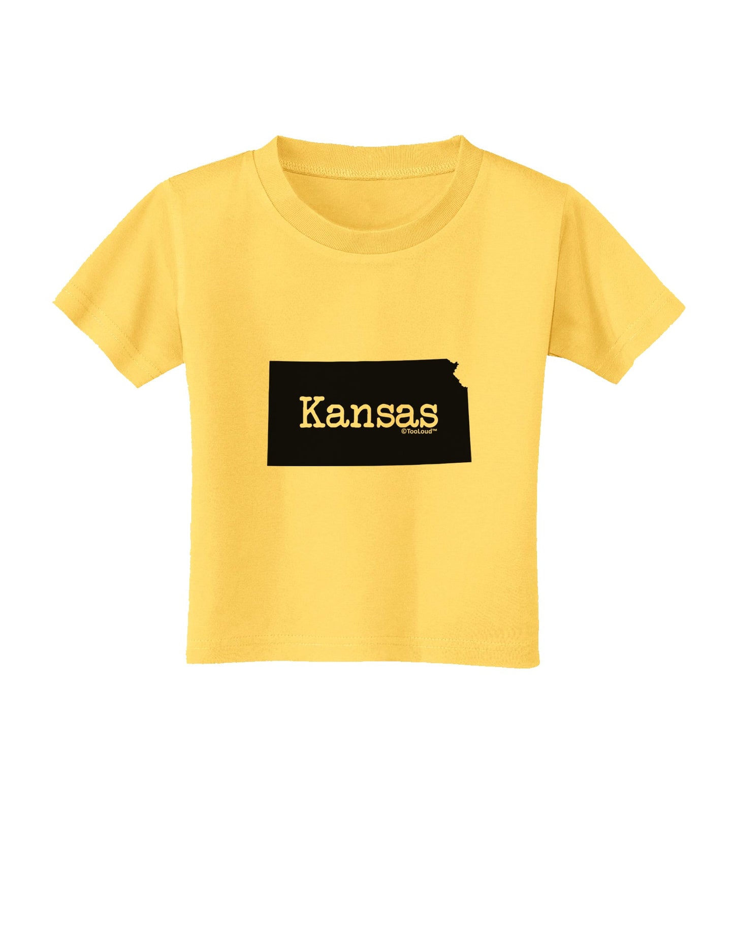 Kansas - United States Shape Toddler T-Shirt by TooLoud-Toddler T-Shirt-TooLoud-Yellow-2T-Davson Sales
