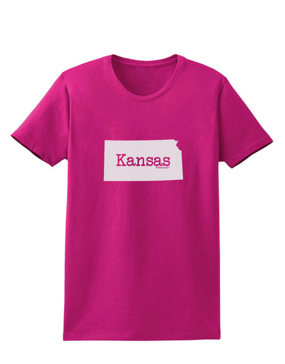 Kansas - United States Shape Womens Dark T-Shirt by TooLoud-Womens T-Shirt-TooLoud-Hot-Pink-Small-Davson Sales