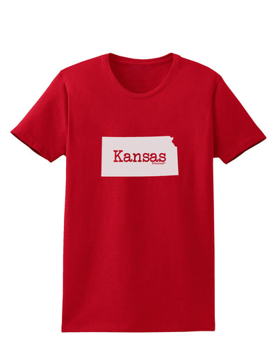 Kansas - United States Shape Womens Dark T-Shirt by TooLoud-Womens T-Shirt-TooLoud-Red-X-Small-Davson Sales