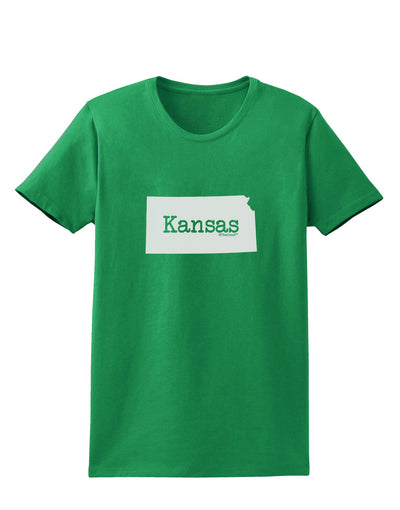 Kansas - United States Shape Womens Dark T-Shirt by TooLoud-Womens T-Shirt-TooLoud-Kelly-Green-X-Small-Davson Sales