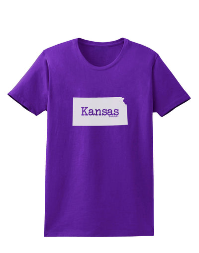 Kansas - United States Shape Womens Dark T-Shirt by TooLoud-Womens T-Shirt-TooLoud-Purple-X-Small-Davson Sales