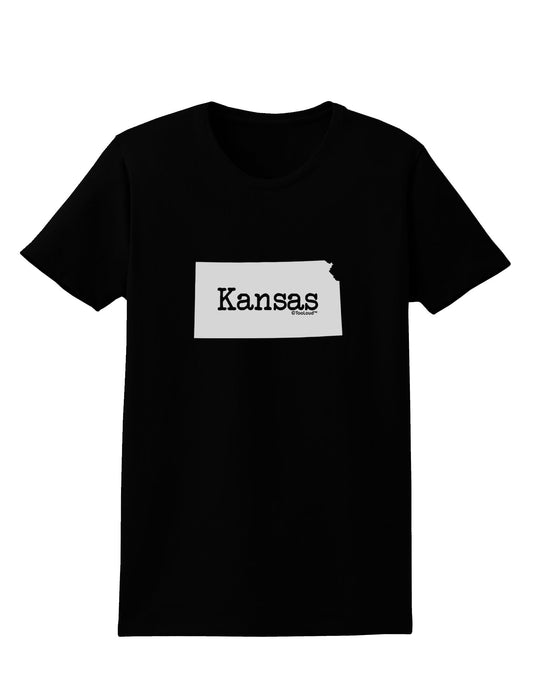 Kansas - United States Shape Womens Dark T-Shirt by TooLoud-Womens T-Shirt-TooLoud-Black-X-Small-Davson Sales